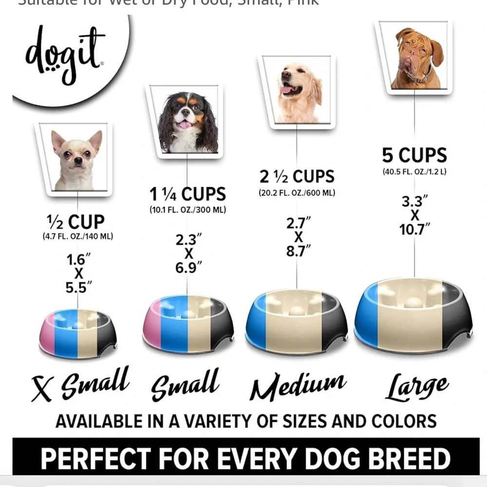 2- Pink Go Slow Anti Gulping Dog /Cat Feeding Bowls